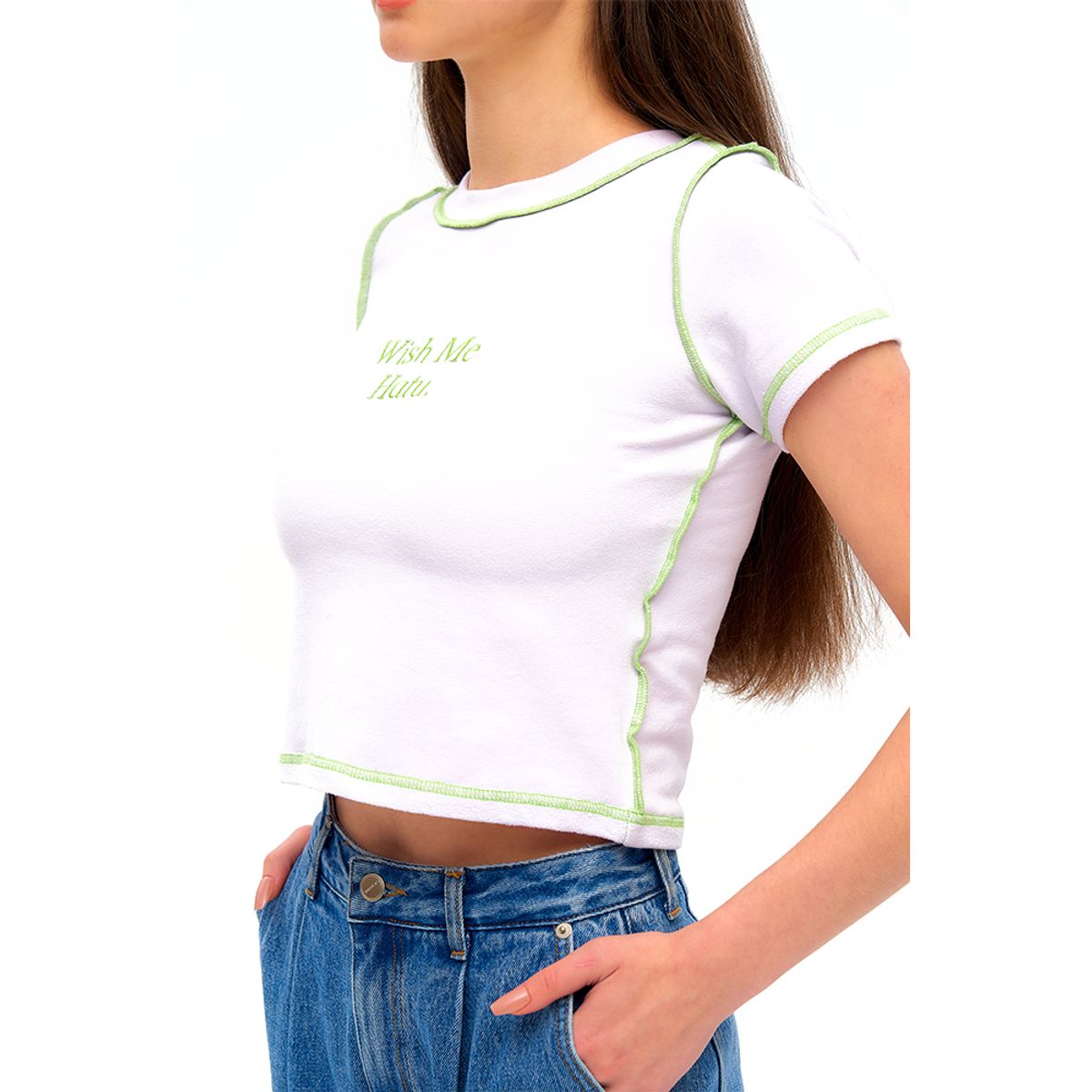 하투(HATU) WISH ME HATU CROPPED TEE PURPLE