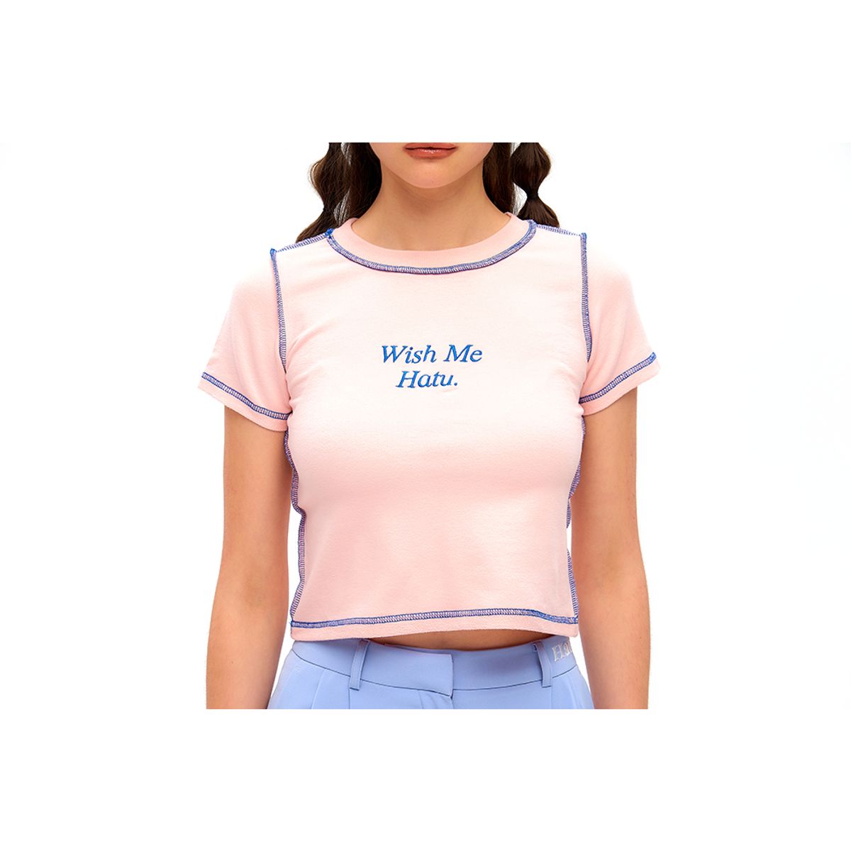 하투(HATU) WISH ME HATU CROPPED TEE PINK