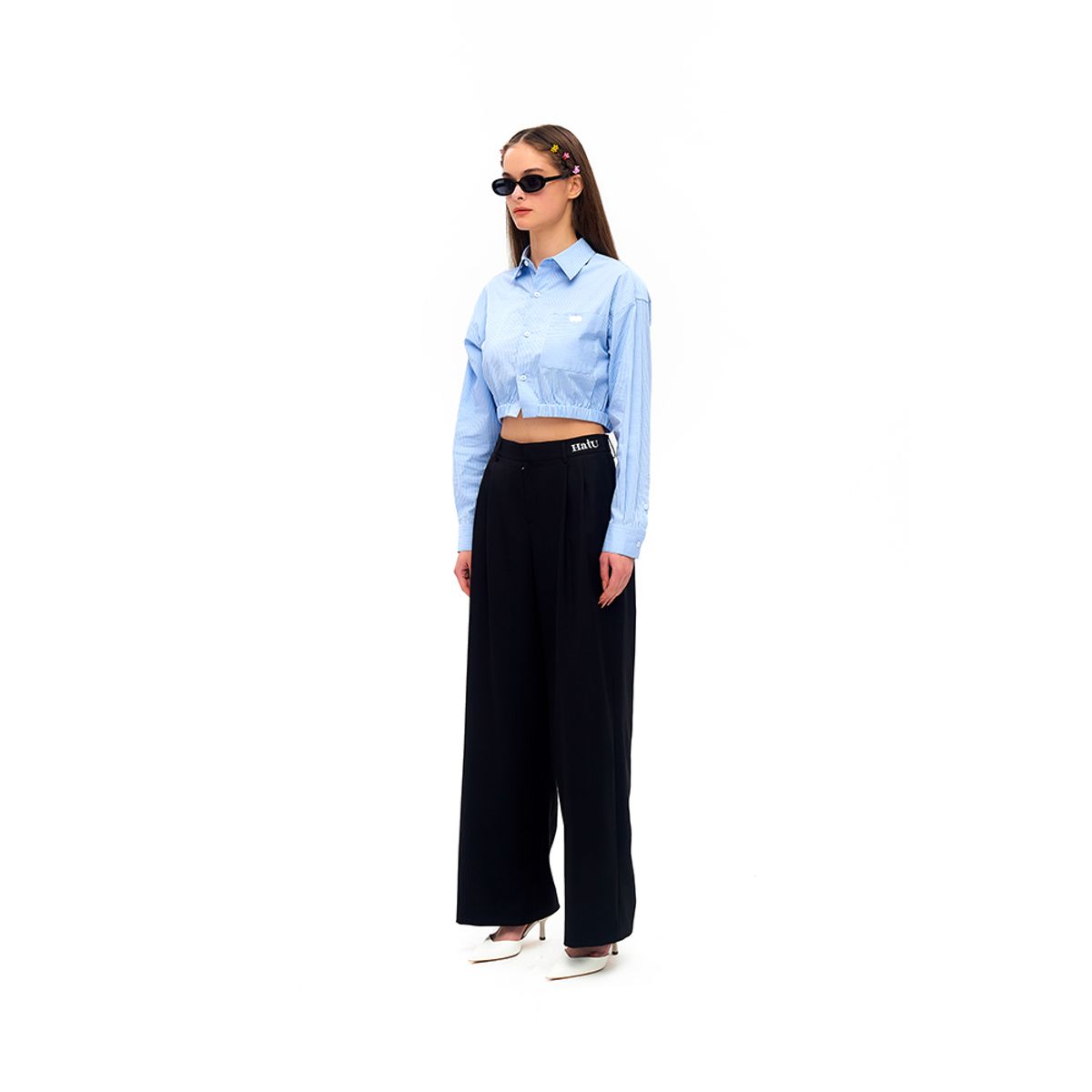 하투(HATU) WIDED FIT TROUSERS BLACK