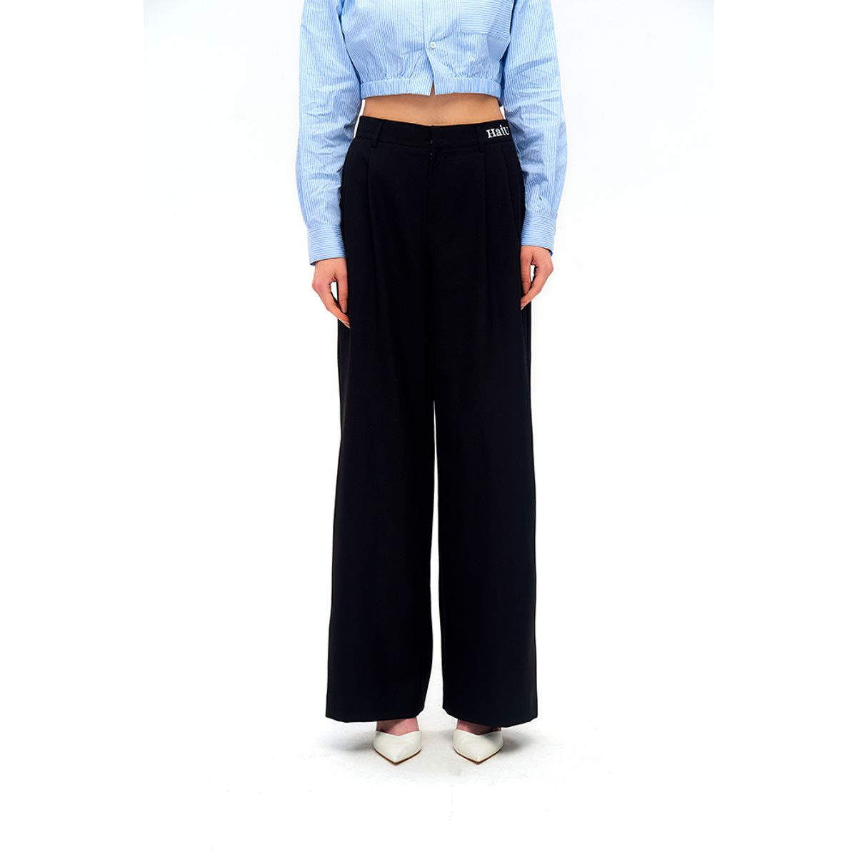 하투(HATU) WIDED FIT TROUSERS BLACK