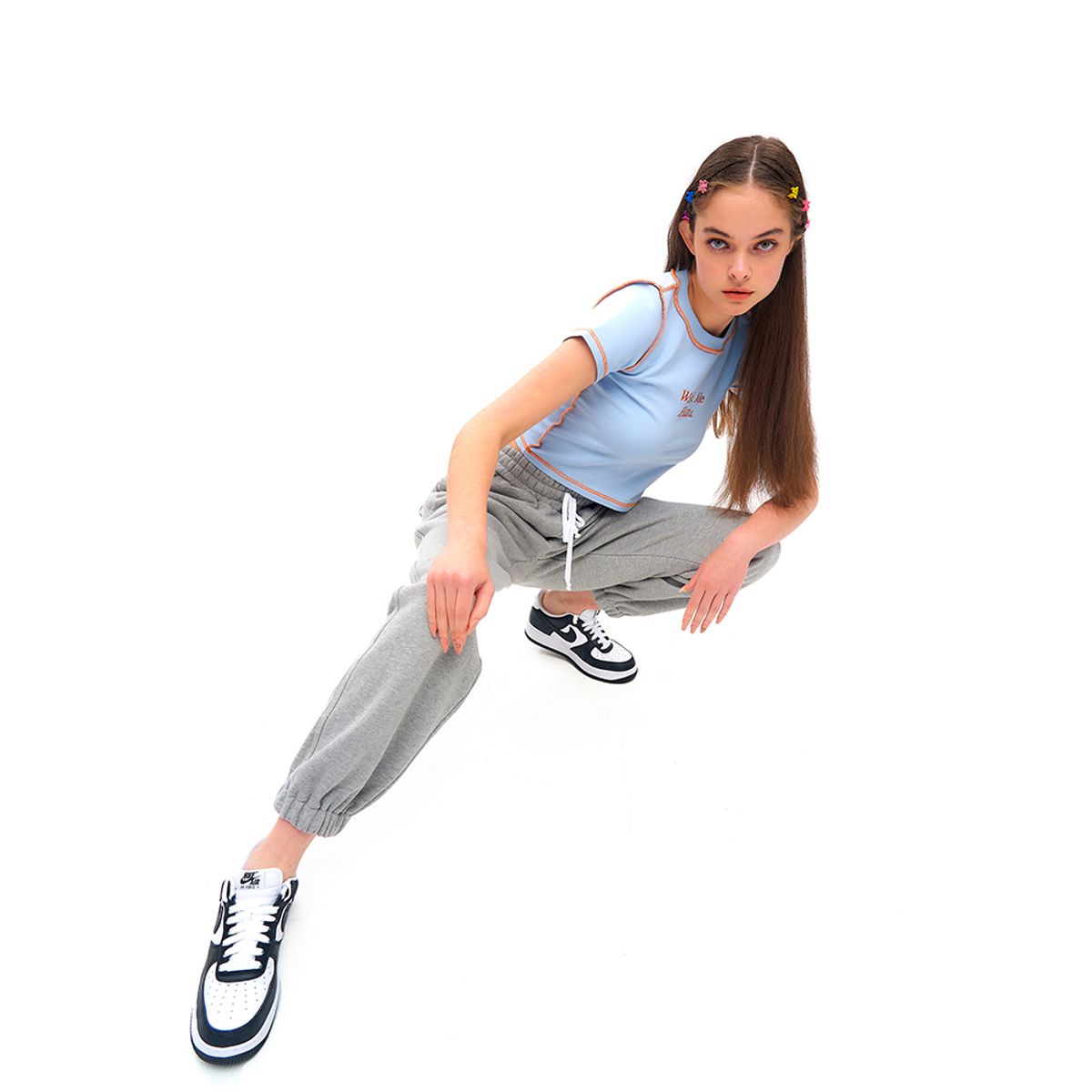 하투(HATU) WISH ME HATU CROPPED TEE SKY BLUE