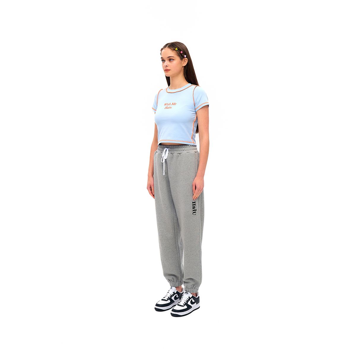 하투(HATU) WISH ME HATU CROPPED TEE SKY BLUE