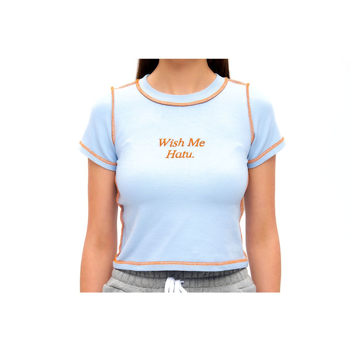하투(HATU) WISH ME HATU CROPPED TEE SKY BLUE