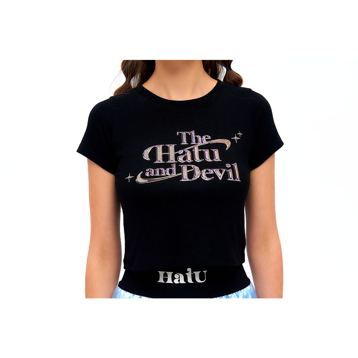하투(HATU) HATU&DEVIL CROPPED TEE BLACK