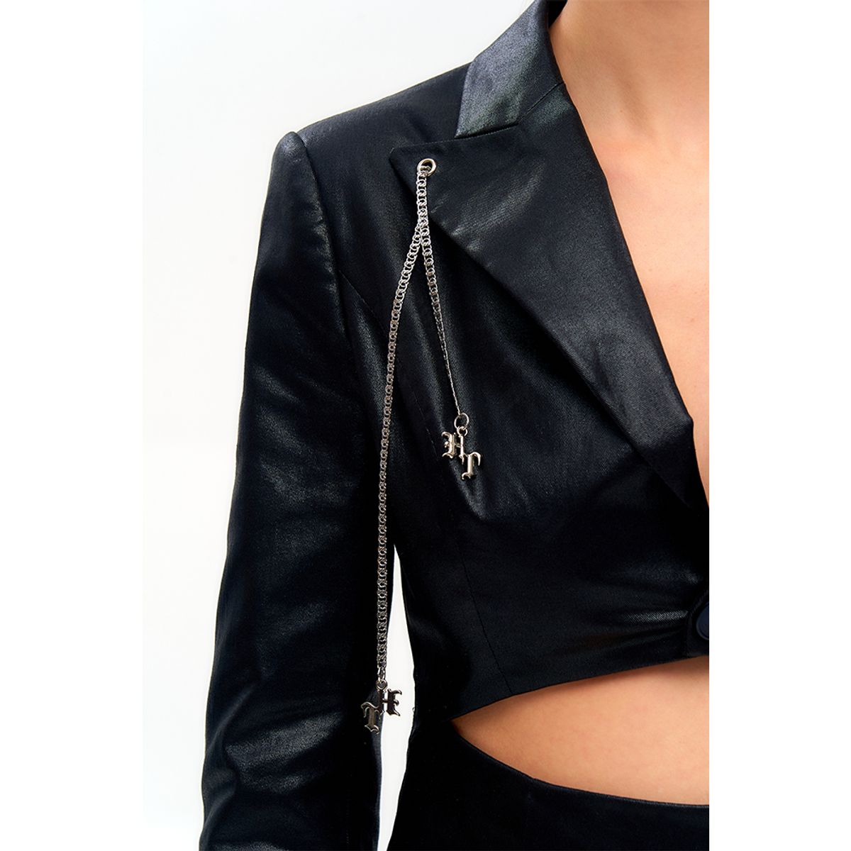 하투(HATU) VEGAN LEATHER JACKET DRESS BLACK