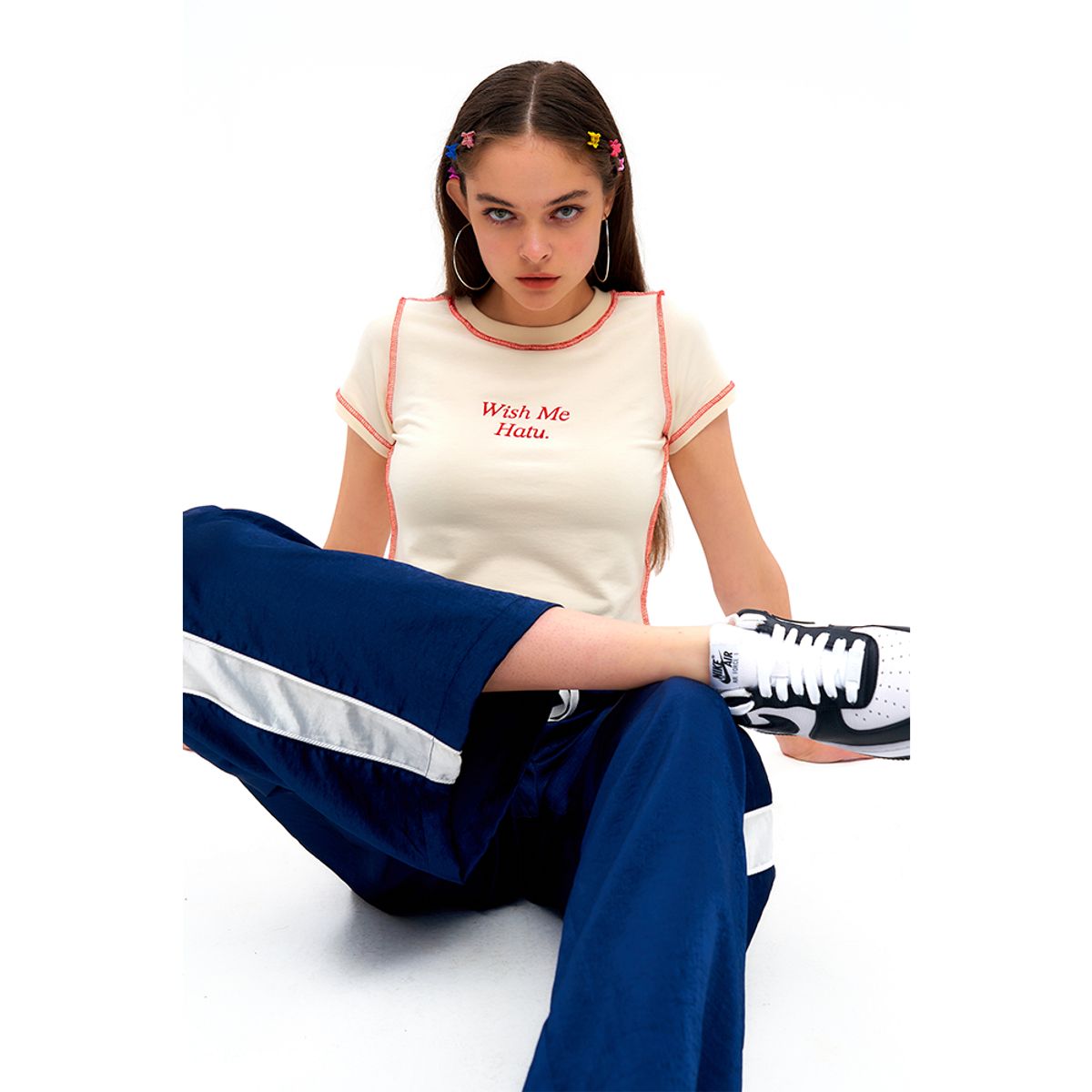 하투(HATU) WISH ME HATU CROPPED TEE IVORY