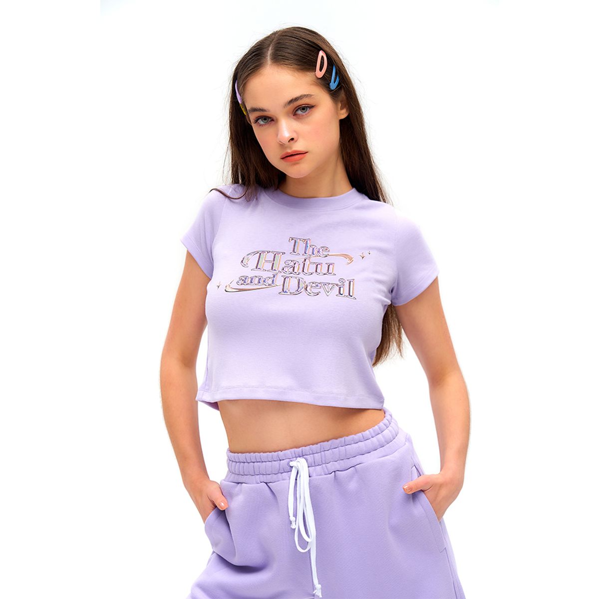하투(HATU) HATU&DEVIL CROPPED TEE PURPLE