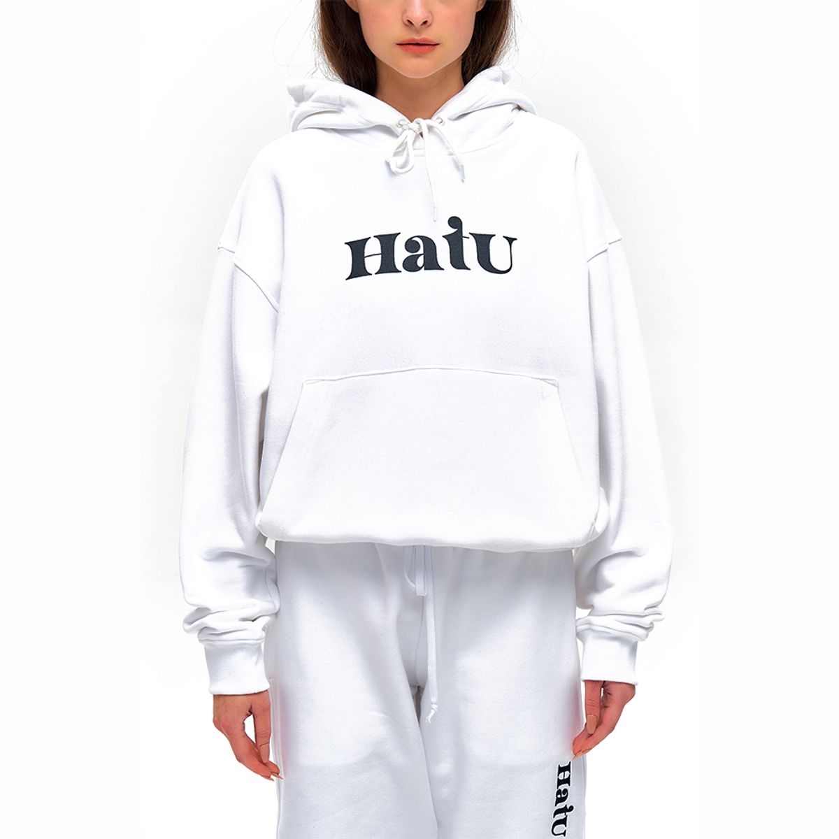 하투(HATU) ORIGINAL LOGO HOODIE WHITE