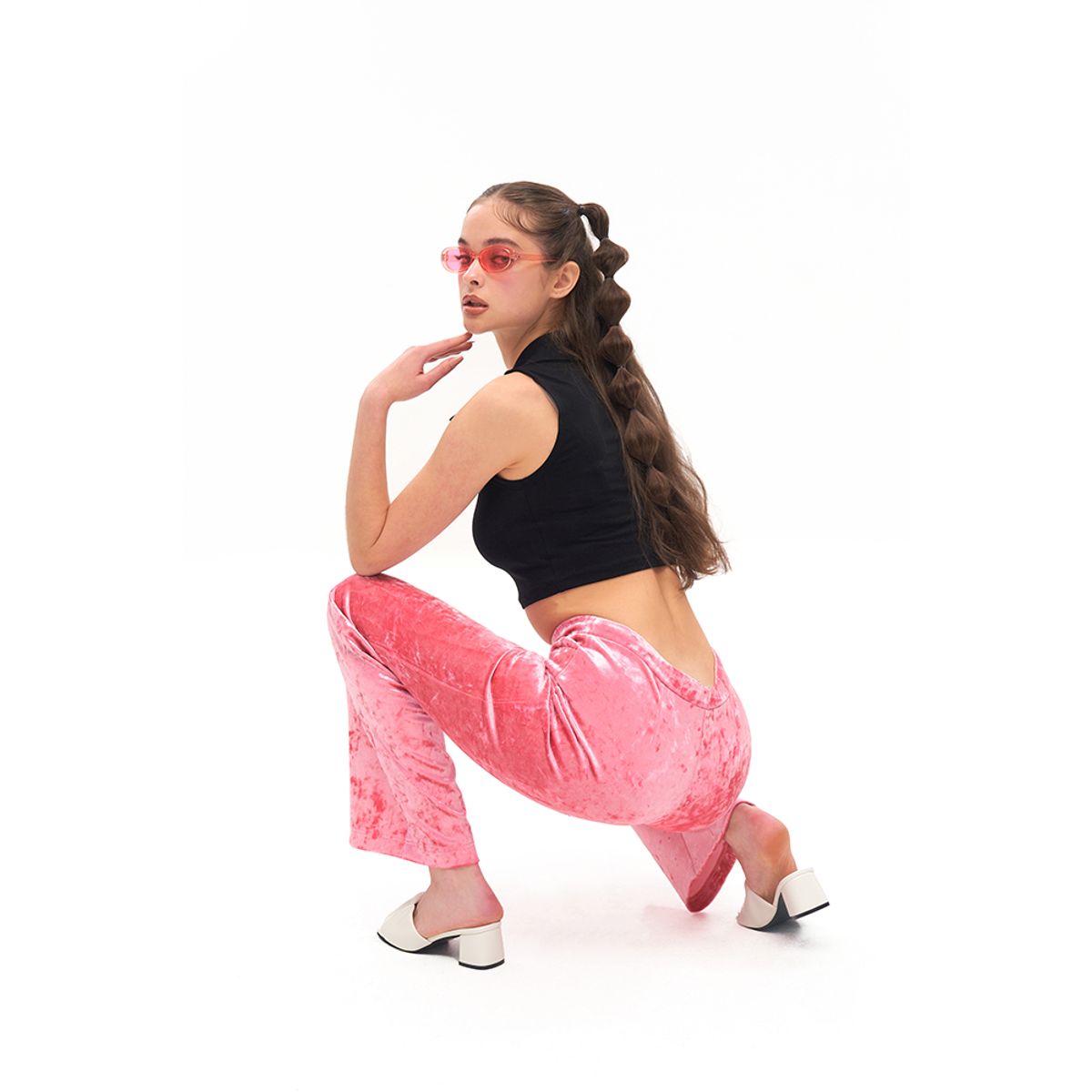 하투(HATU) VELVET FLARED LOUNGE PANTS PINK