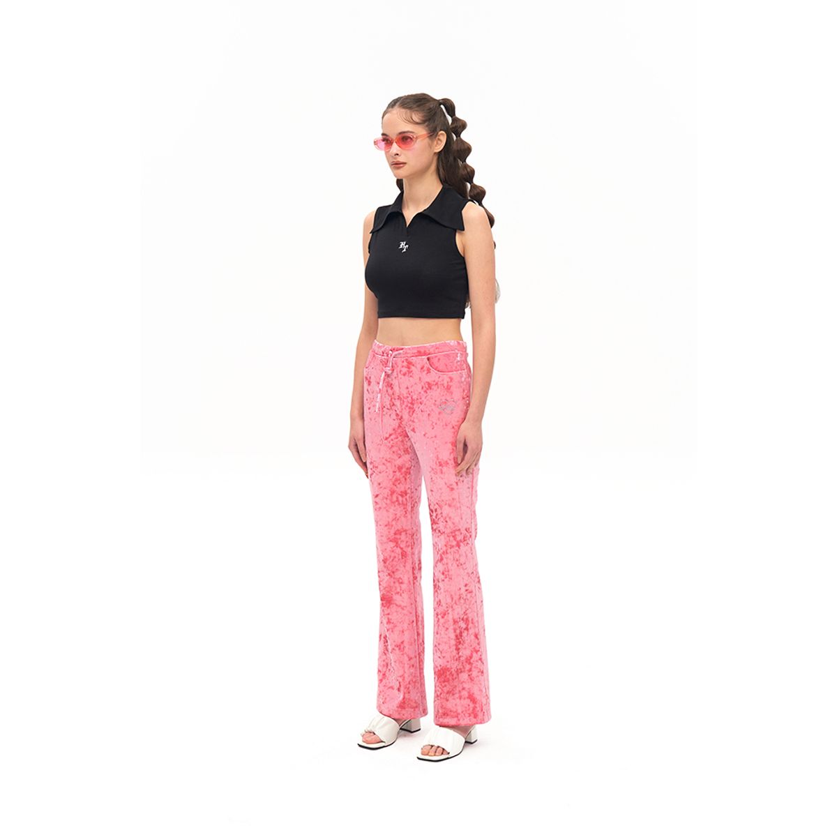 하투(HATU) VELVET FLARED LOUNGE PANTS PINK
