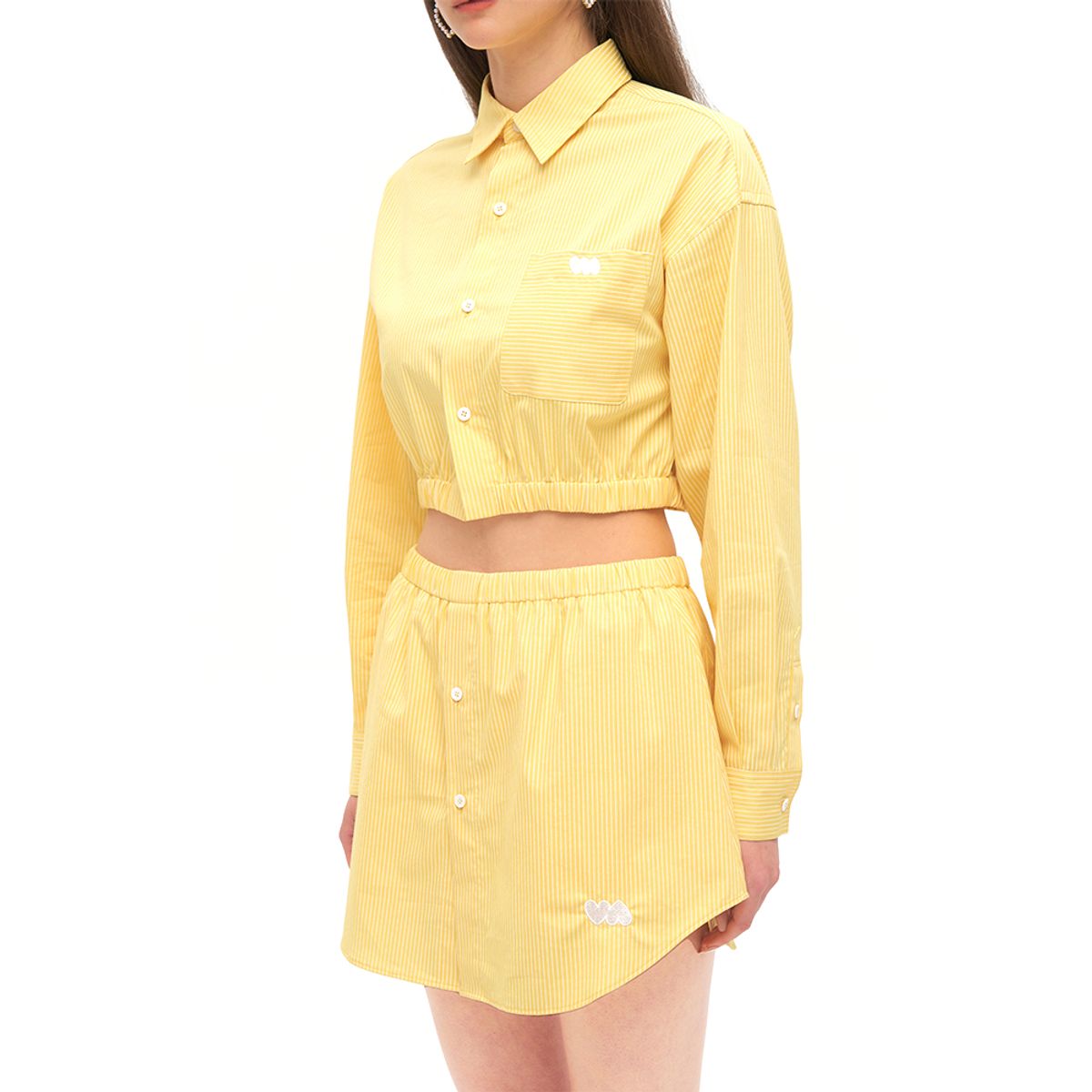 하투(HATU) STRIPED SHIRT SET-UP BOTTOM YELLOW