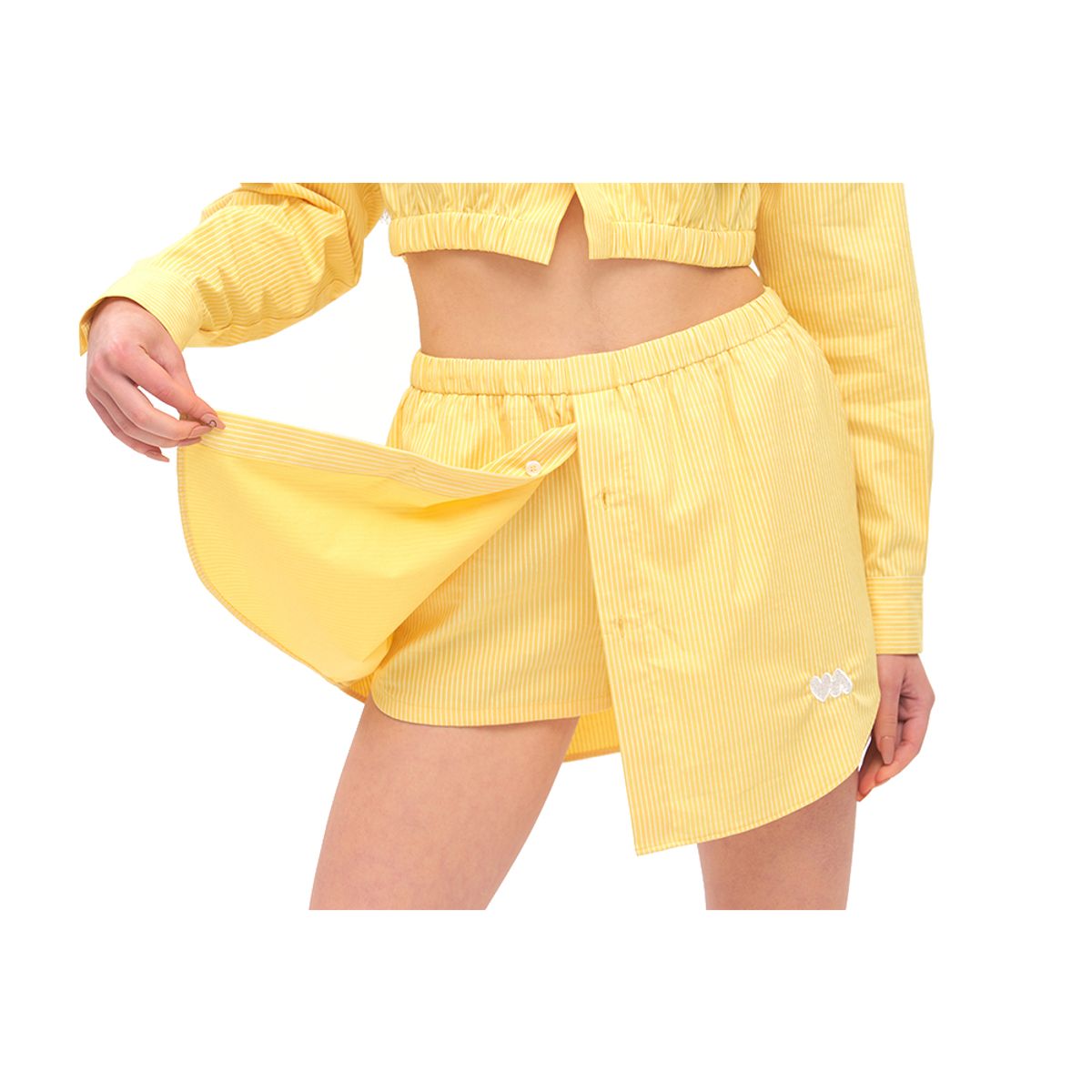 하투(HATU) STRIPED SHIRT SET-UP BOTTOM YELLOW