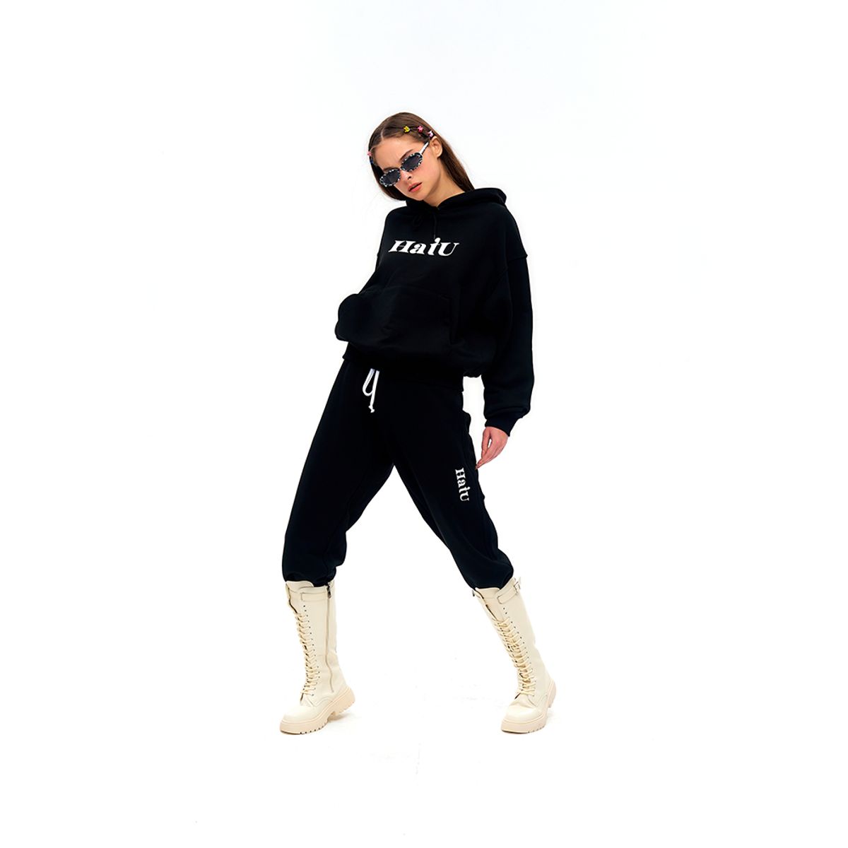 하투(HATU) ORIGINAL LOGO JOGGERS BLACK