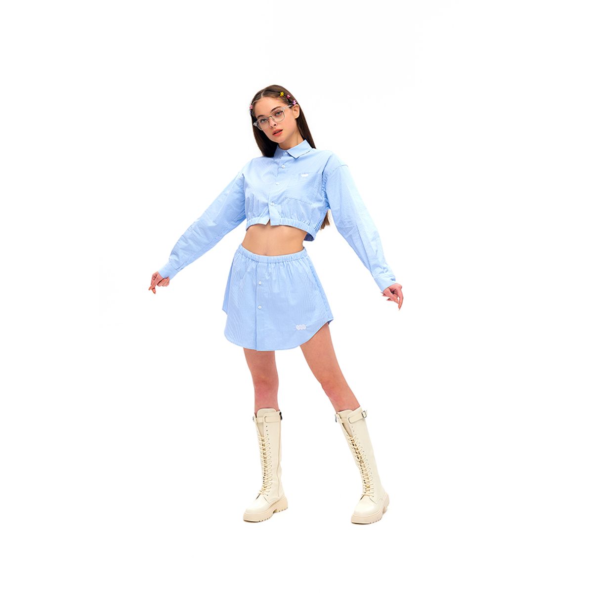 하투(HATU) STRIPED SHIRT SET-UP BOTTOM SKY BLUE