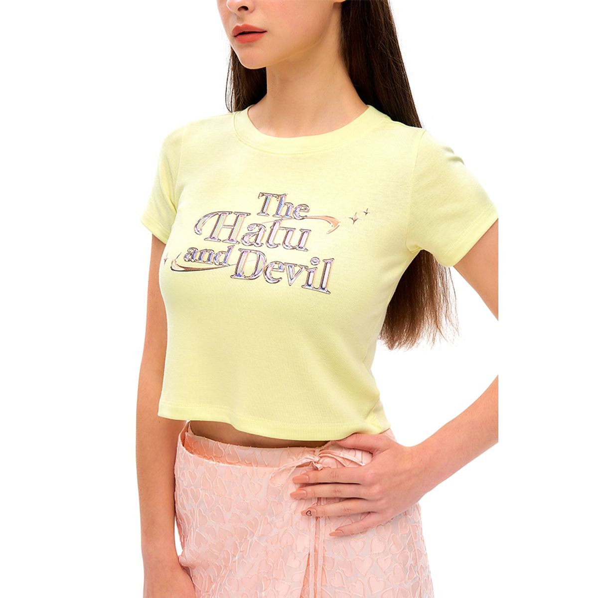 하투(HATU) HATU&DEVIL CROPPED TEE YELLOW