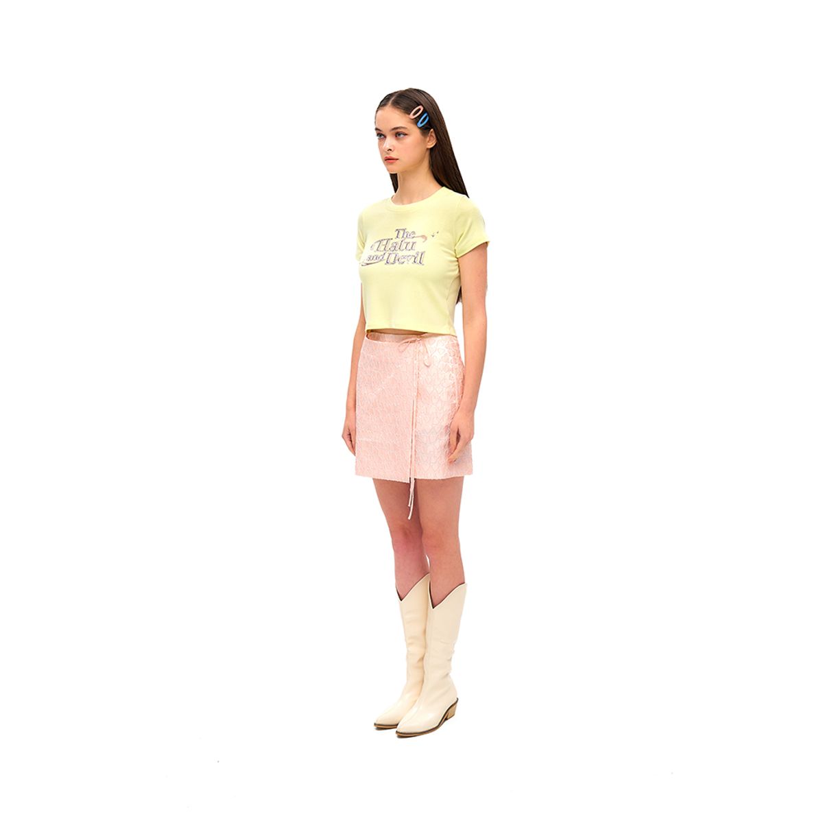 하투(HATU) HATU&DEVIL CROPPED TEE YELLOW