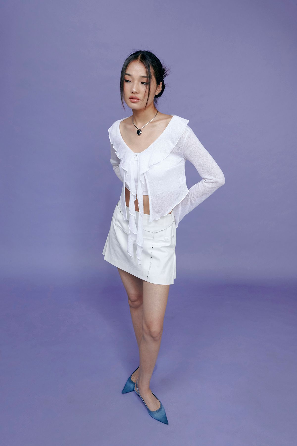 카프리슈(CAPRICIEUX) Plum cardigan_White