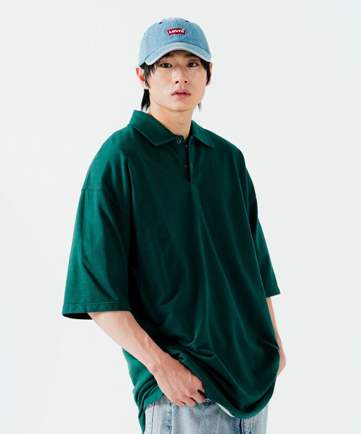 펀치라인(PUNCHLINE) 샤워 워싱 카라 반팔 5종 다크그린 WSST6220