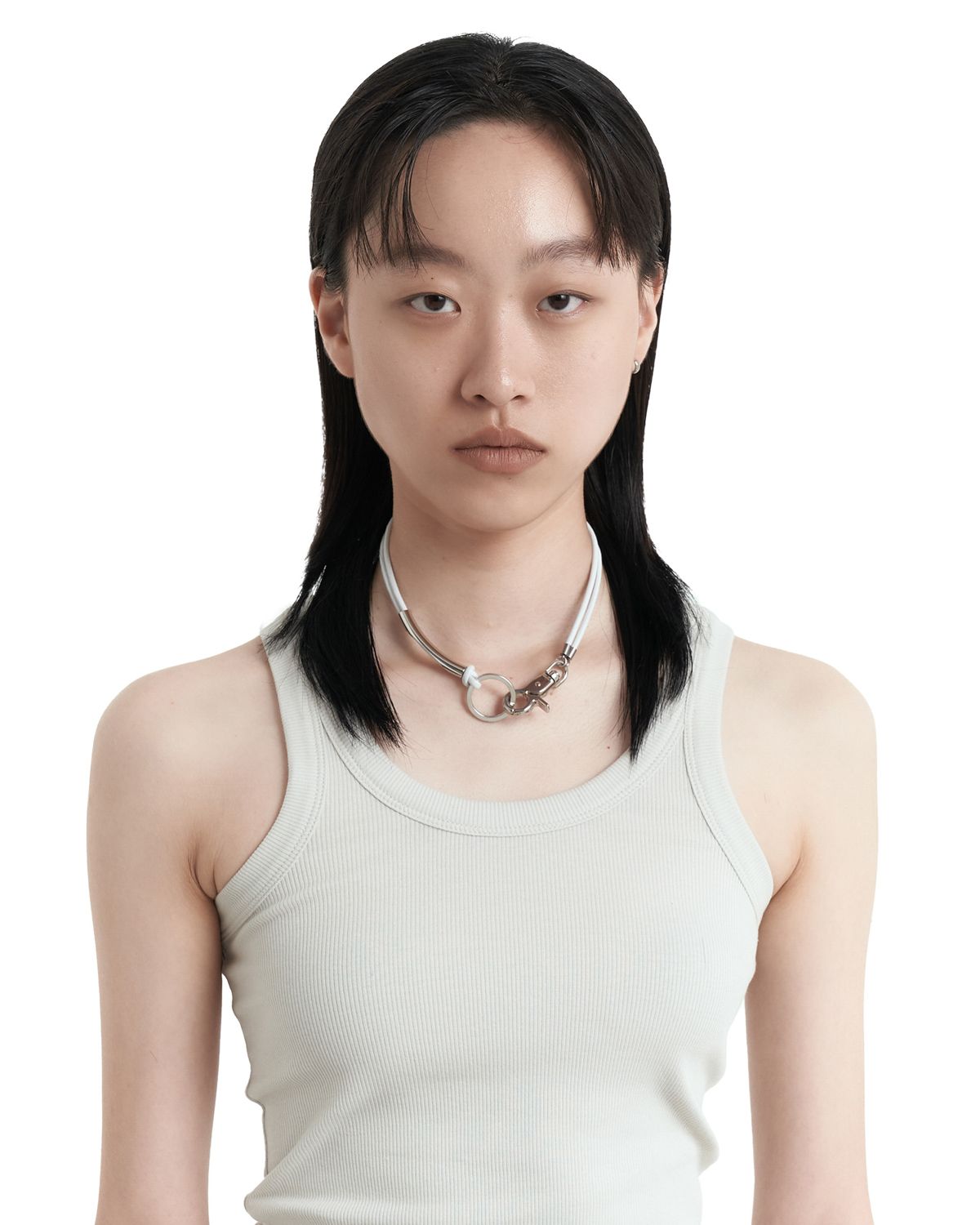 MUSINSA公式 | SAGEGASAGE 3way Leather Necklace - White