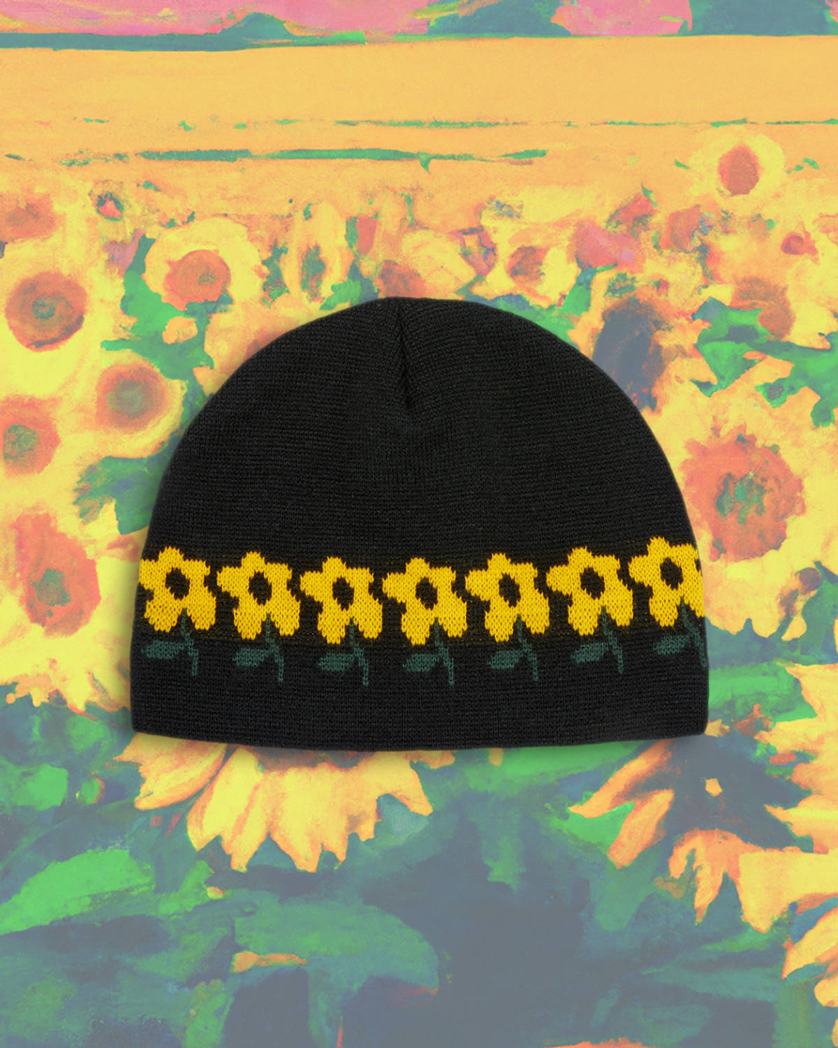 미디엄스(MEDIUMS) Line Sunflower Beanie (라인 해바라기 비니)