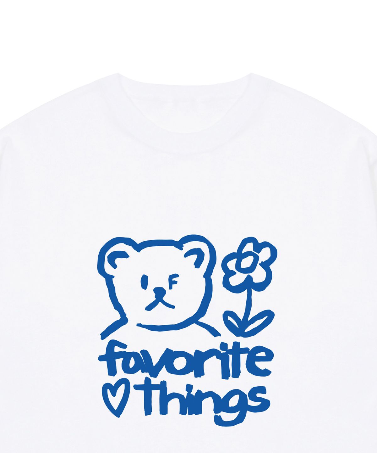그레이버(GRAVER) [UNISEX]드로잉 FAVORITE THINGS 반팔티_화이트/블루 로고