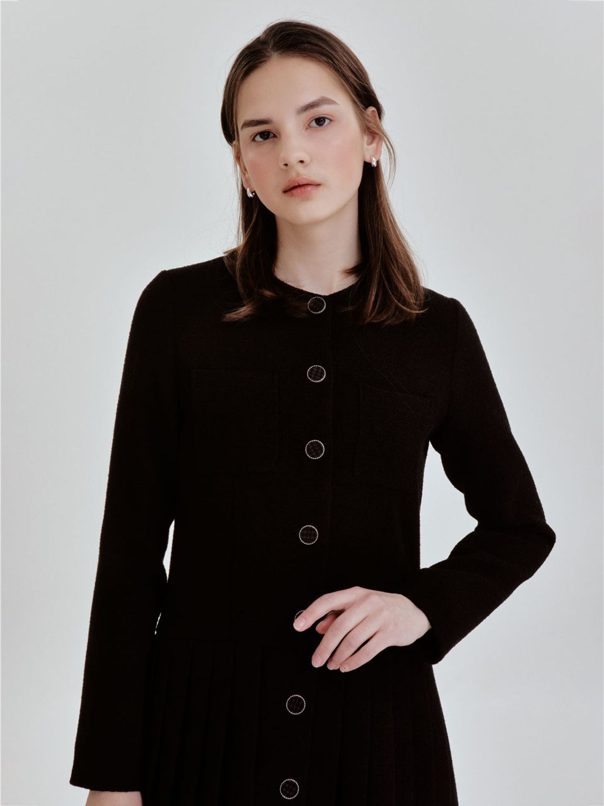 리엘(RE L) Lory tweed mini ops (black)