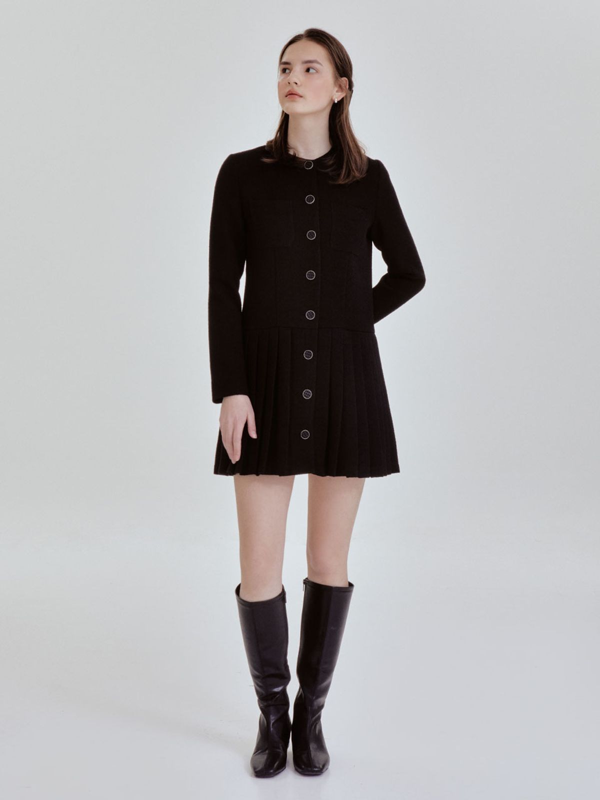 리엘(RE L) Lory tweed mini ops (black)