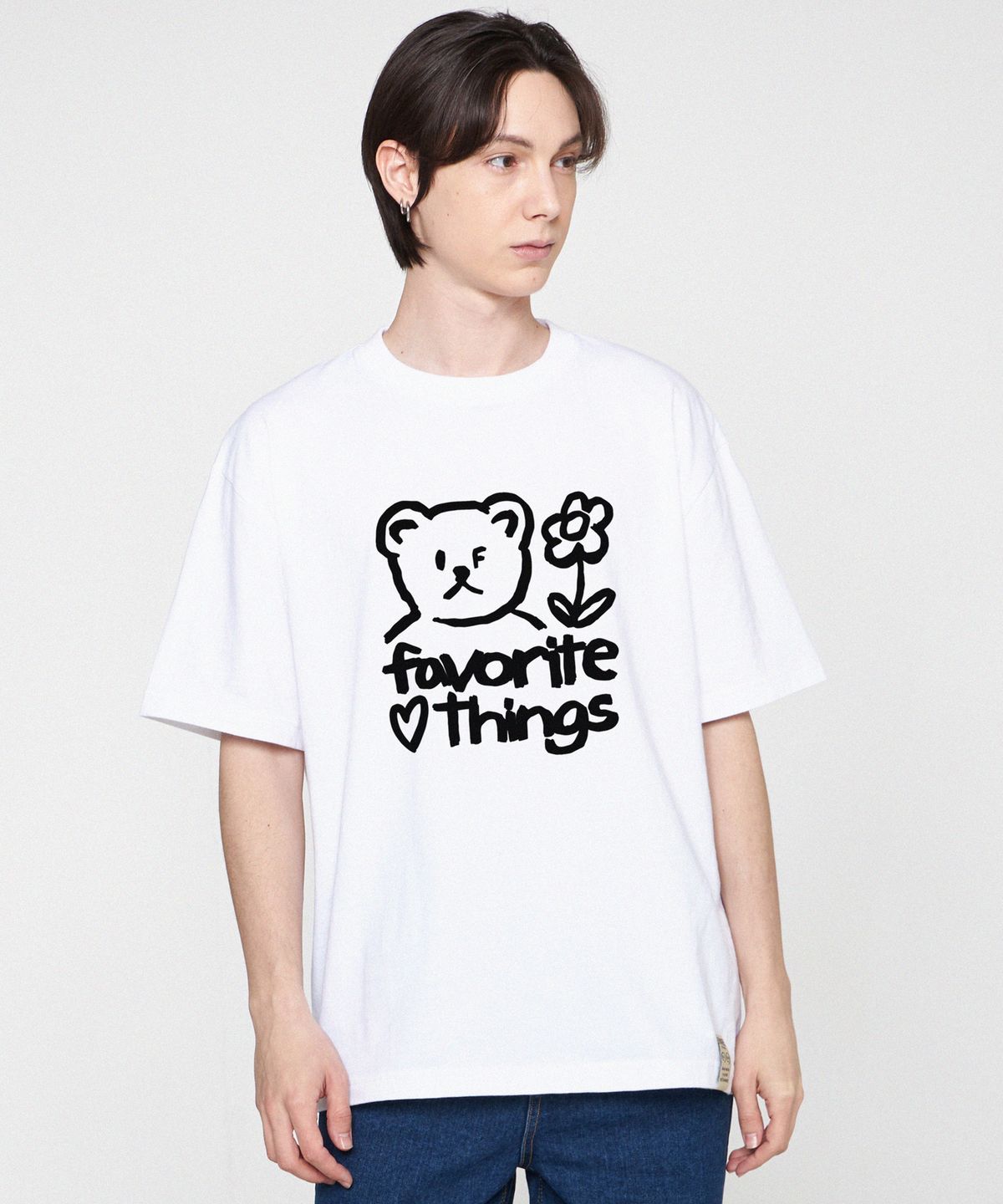 그레이버(GRAVER) [UNISEX]드로잉 FAVORITE THINGS 반팔티_화이트/블랙 로고
