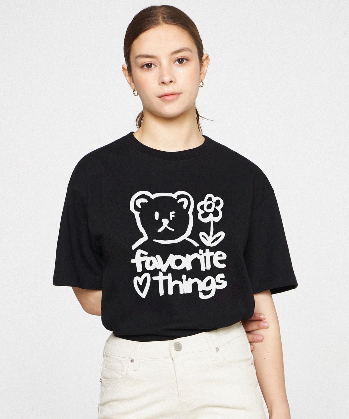 그레이버(GRAVER) [UNISEX]드로잉 FAVORITE THINGS 반팔티_블랙/화이트 로고