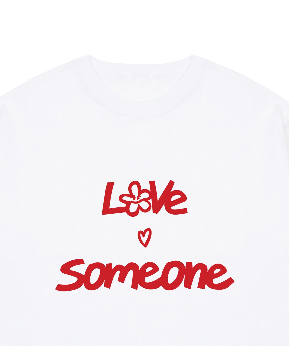 그레이버(GRAVER) [UNISEX]LOVE SOMEONE 반팔티_화이트/레드 로고