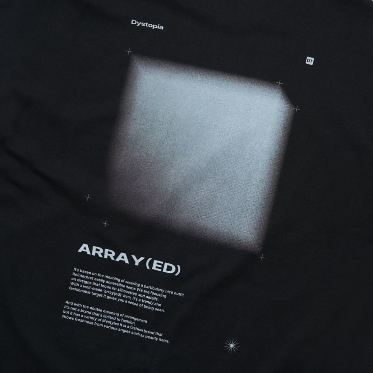 어레이드(ARRAYED) A.G.I 블루 그레이 큐브 티셔츠 [BLACK]