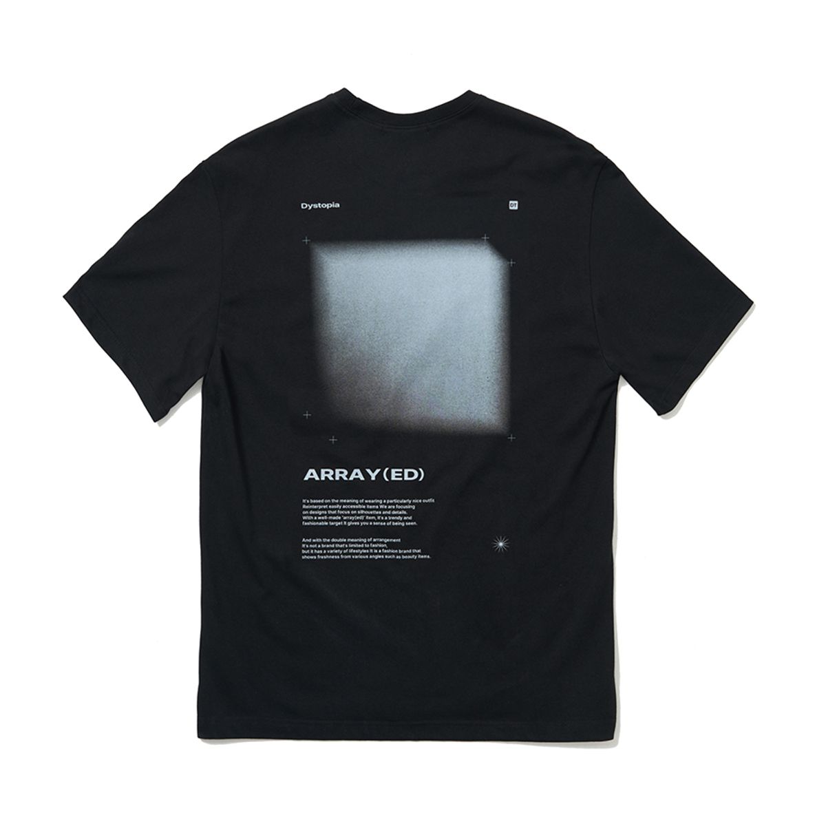 어레이드(ARRAYED) A.G.I 블루 그레이 큐브 티셔츠 [WHITE]