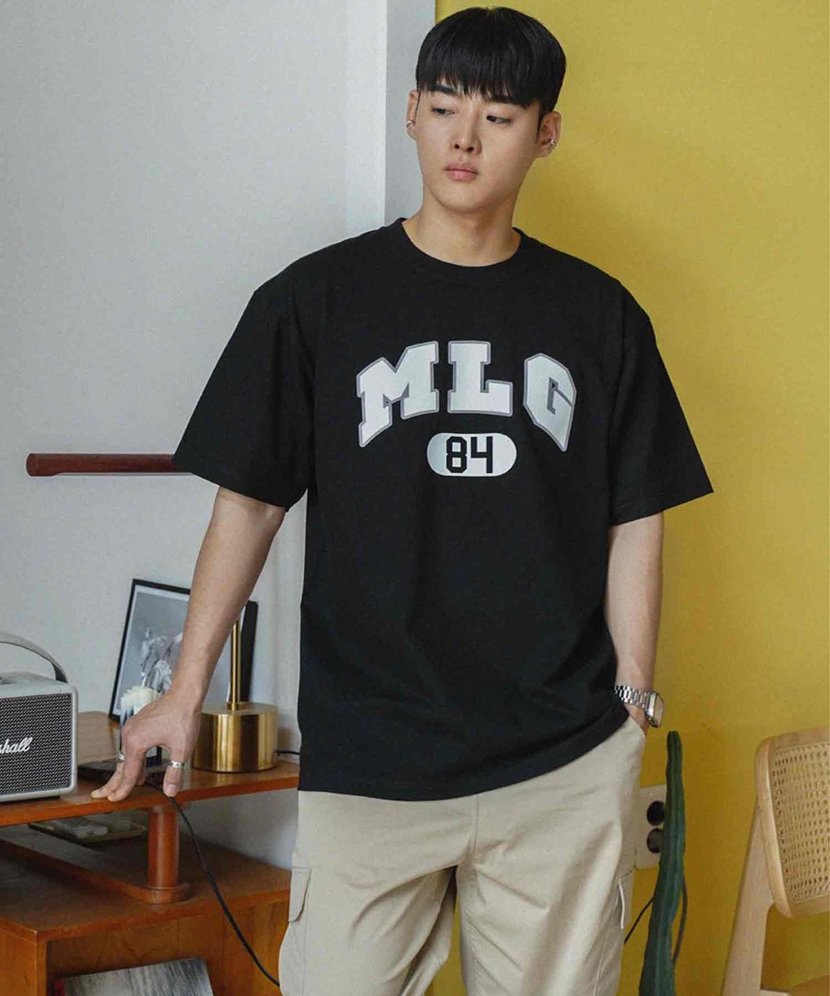 더마일(THEMILE) [리퍼브]MLG 84 GARMENTS CREW [BLACK]
