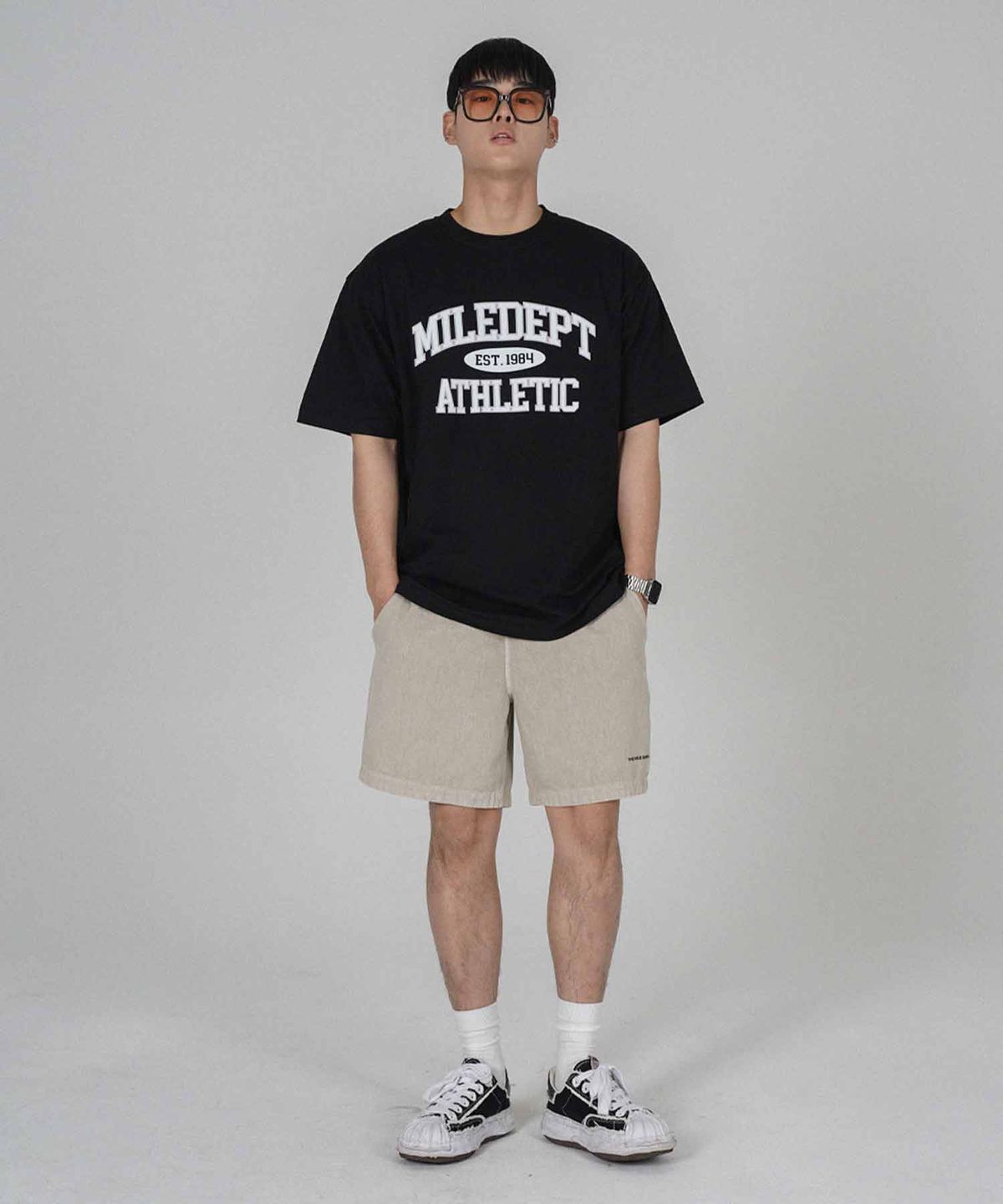 더마일(THEMILE) MILE DEPT. GARMENTS CREW [BLACK]