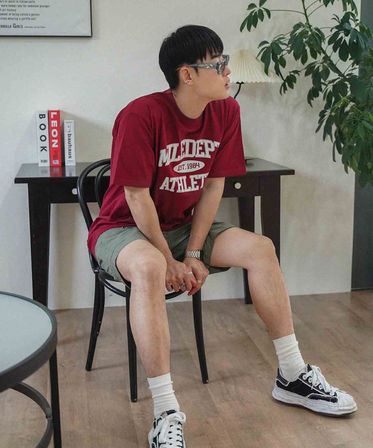 더마일(THEMILE) MILE DEPT. GARMENTS CREW [BURGANDY]