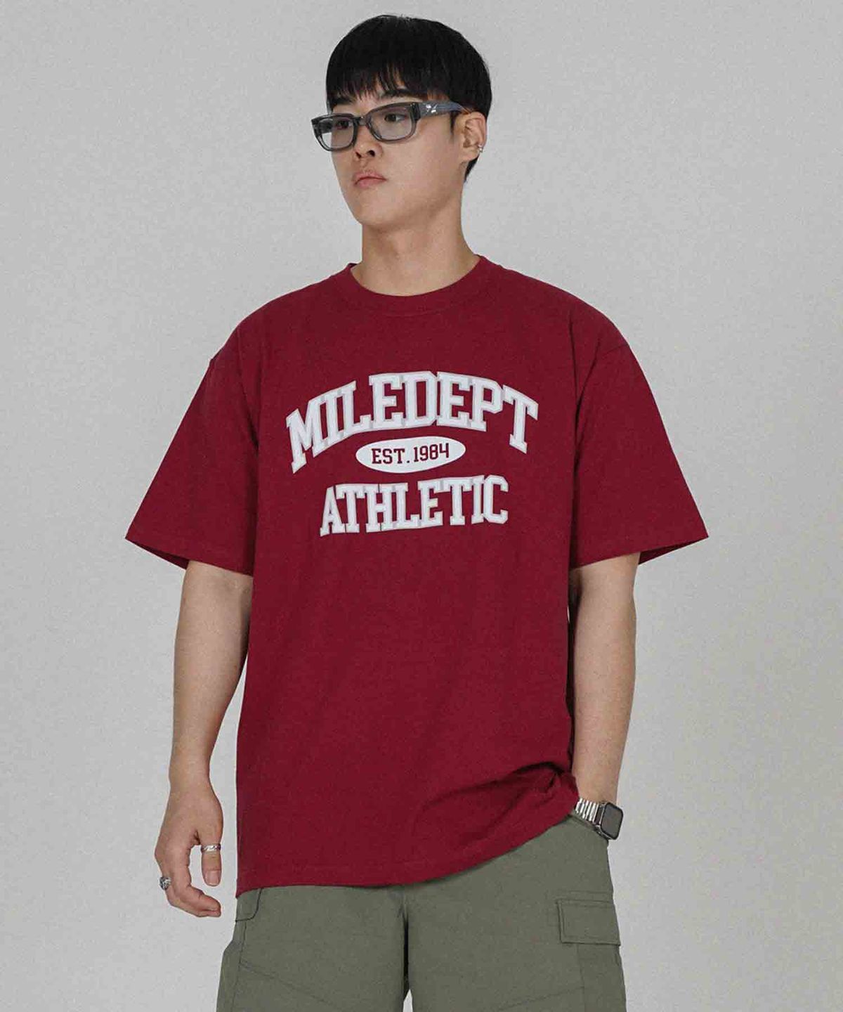 더마일(THEMILE) MILE DEPT. GARMENTS CREW [BURGANDY]