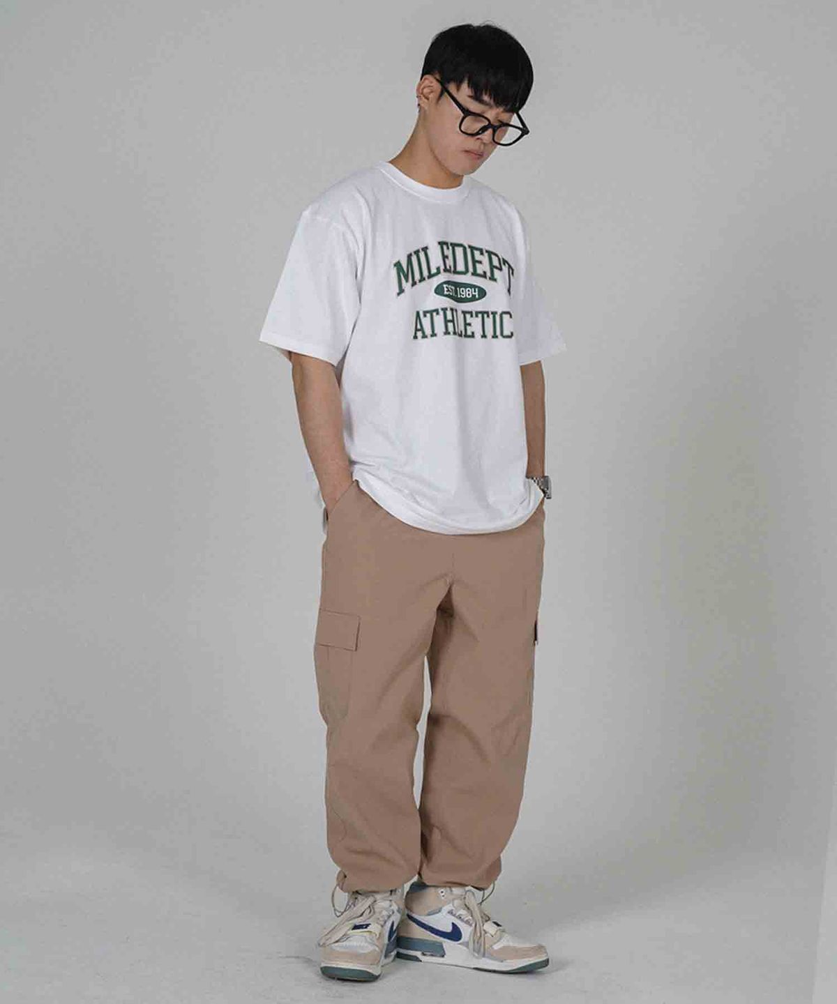 더마일(THEMILE) MILE DEPT. GARMENTS CREW [WHITE/GREEN]