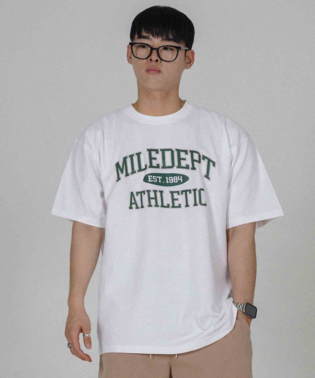 더마일(THEMILE) MILE DEPT. GARMENTS CREW [WHITE/GREEN]