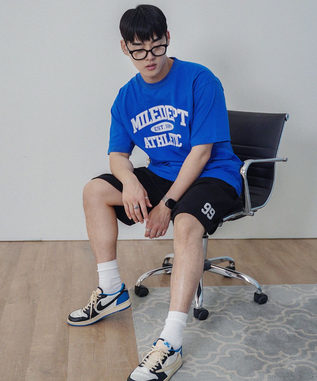 더마일(THEMILE) MILE DEPT. GARMENTS CREW [BLUE]