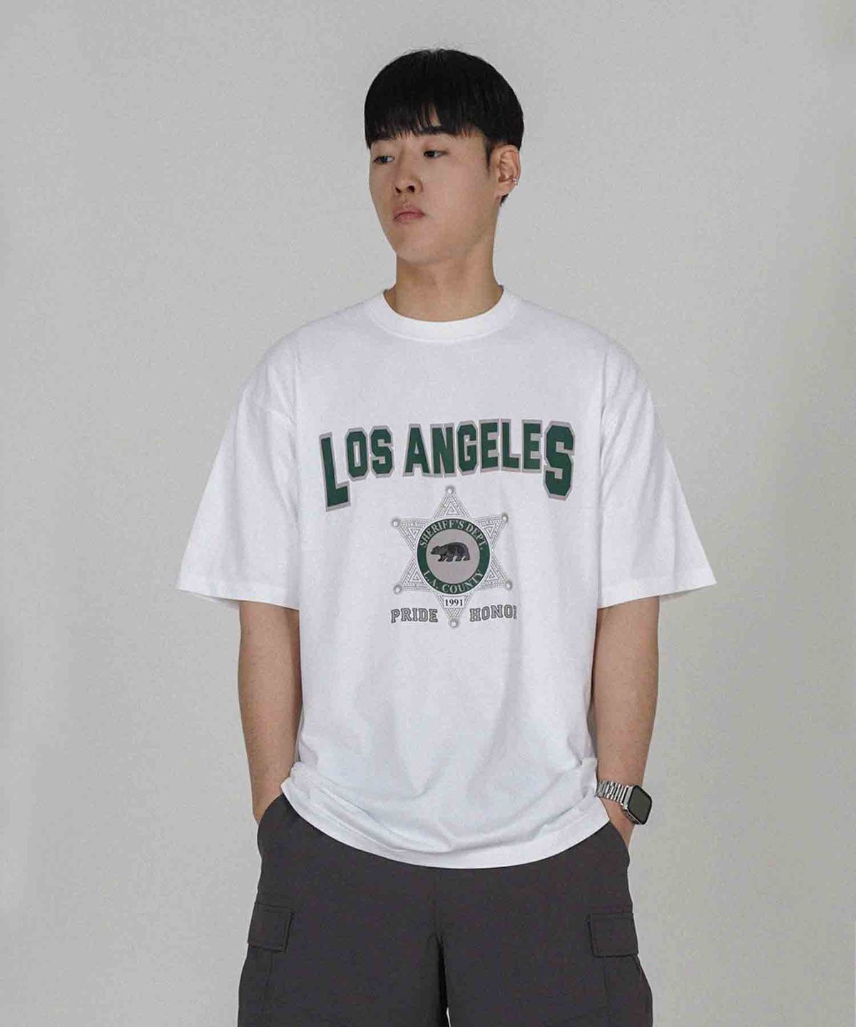 더마일(THEMILE) L.A COUNTY GARMENTS CREW [WHITE]