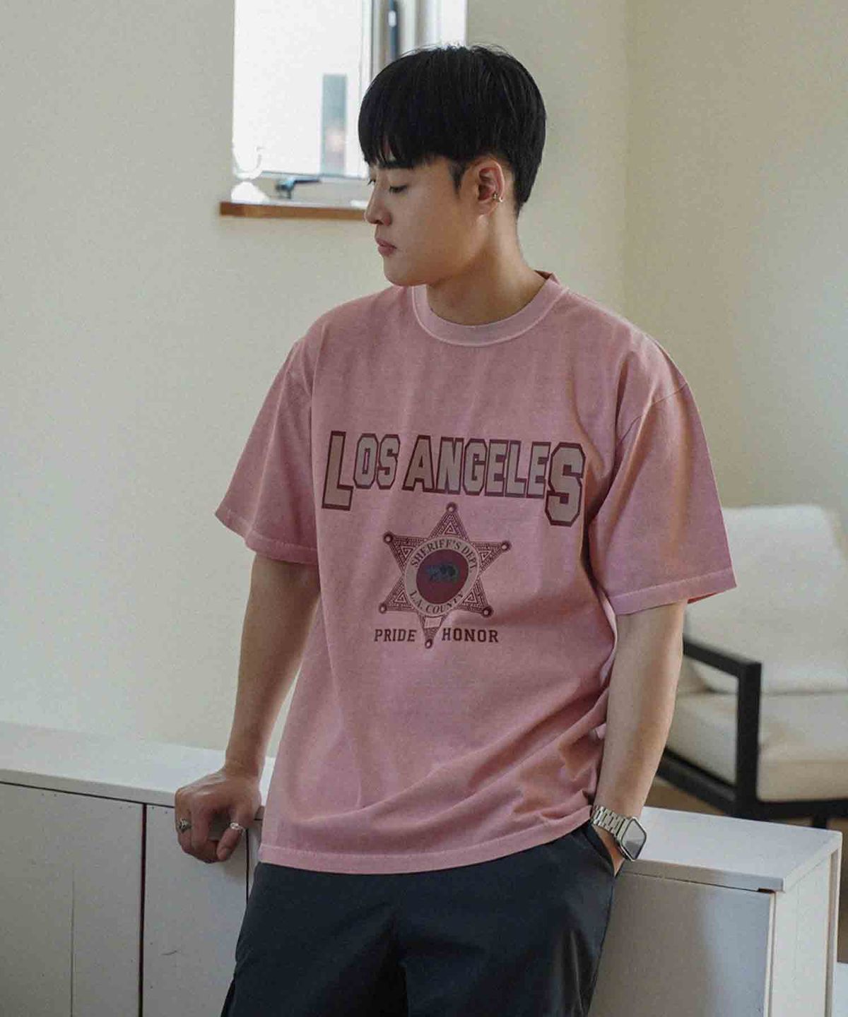 더마일(THEMILE) L.A COUNTY GARMENTS CREW [D.PINK]