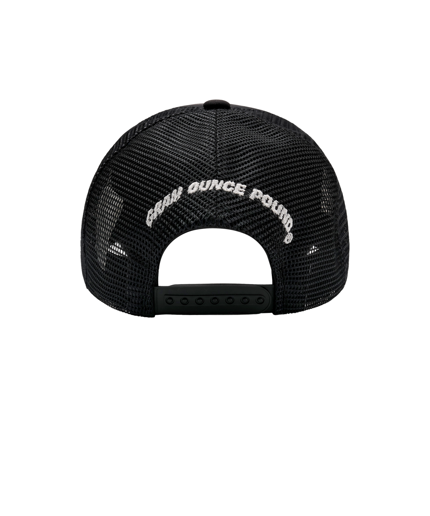 MUSINSA公式 | Gram ounce pound P-Logo Trucker Cap_Black