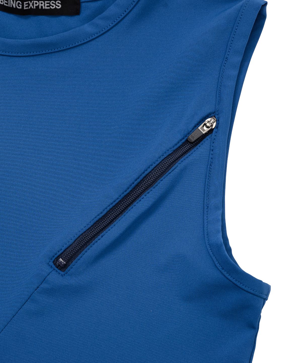 웰빙익스프레스(WELLBEING EXPRESS) Zipper Point Sleeveless Blue