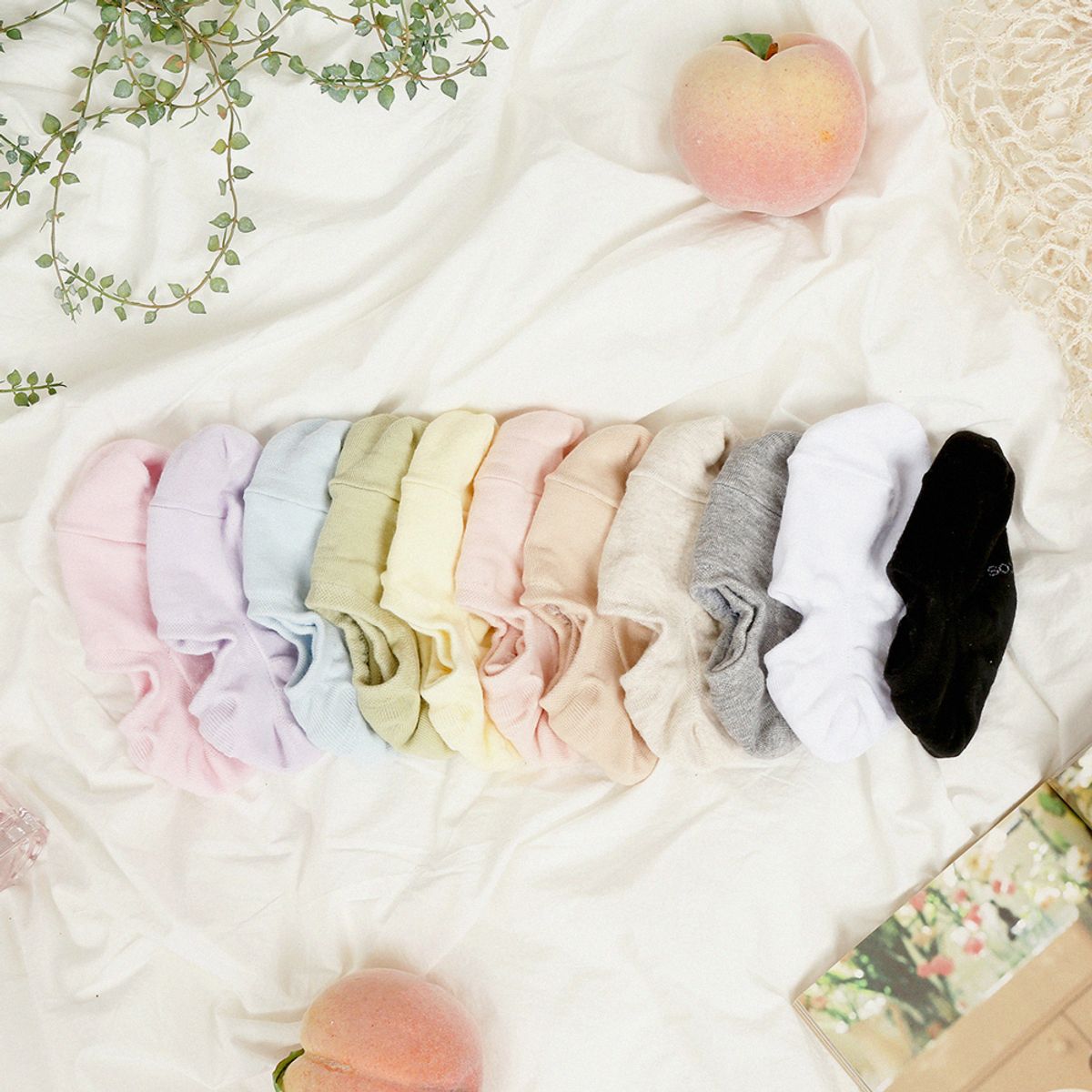 삭스에이(SOCKSA) [10PACK]베이직 200N 무지 라운드 페이크삭스 덧신 11색상 여자 남자 빅사이즈