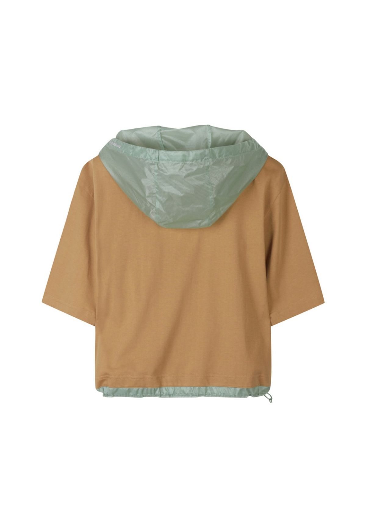 래코드(RECODE) Detachable Hoodie Round Neck Crop T-shirt_RJTAM23705BEX