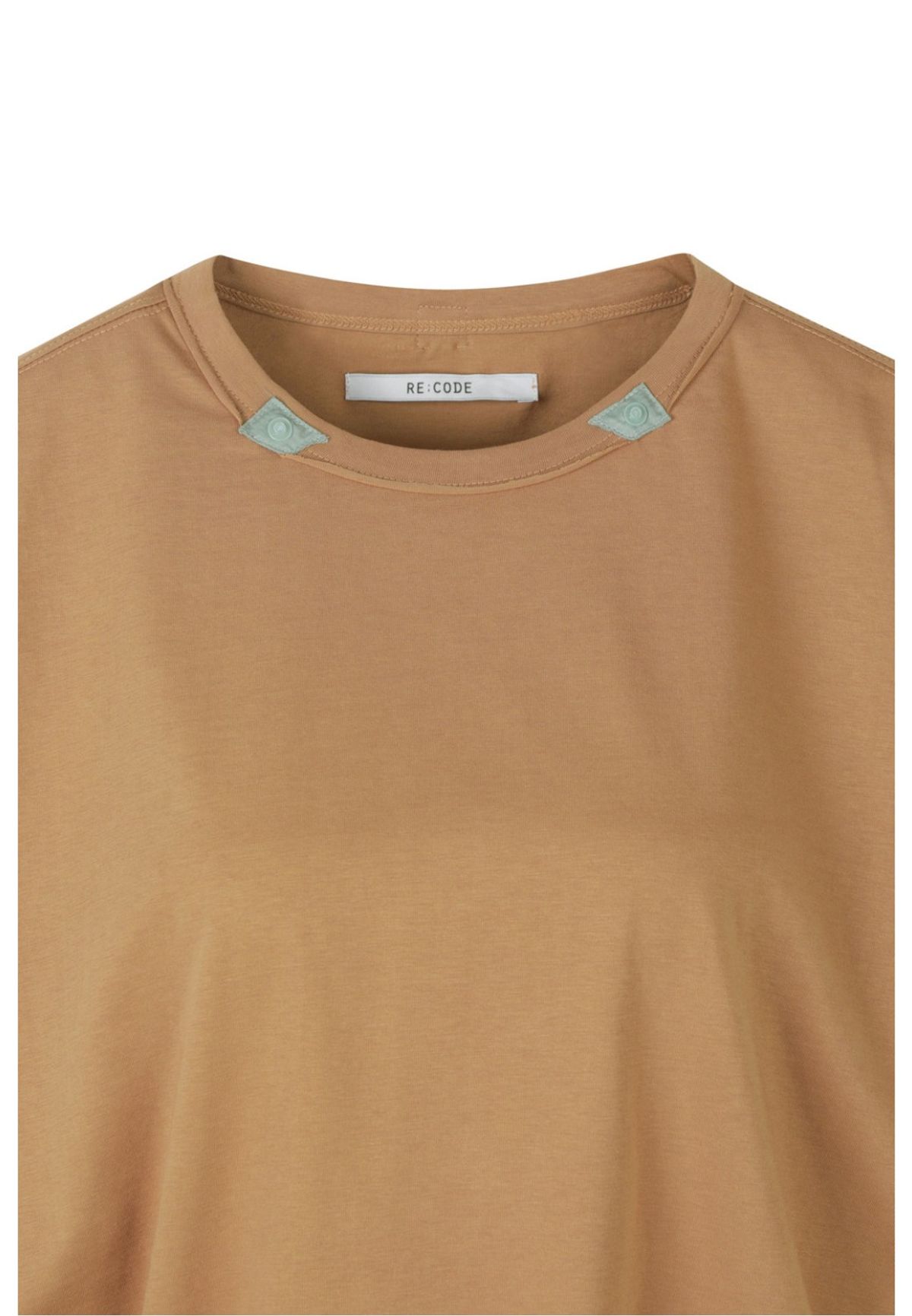 래코드(RECODE) Detachable Hoodie Round Neck Crop T-shirt_RJTAM23705BEX
