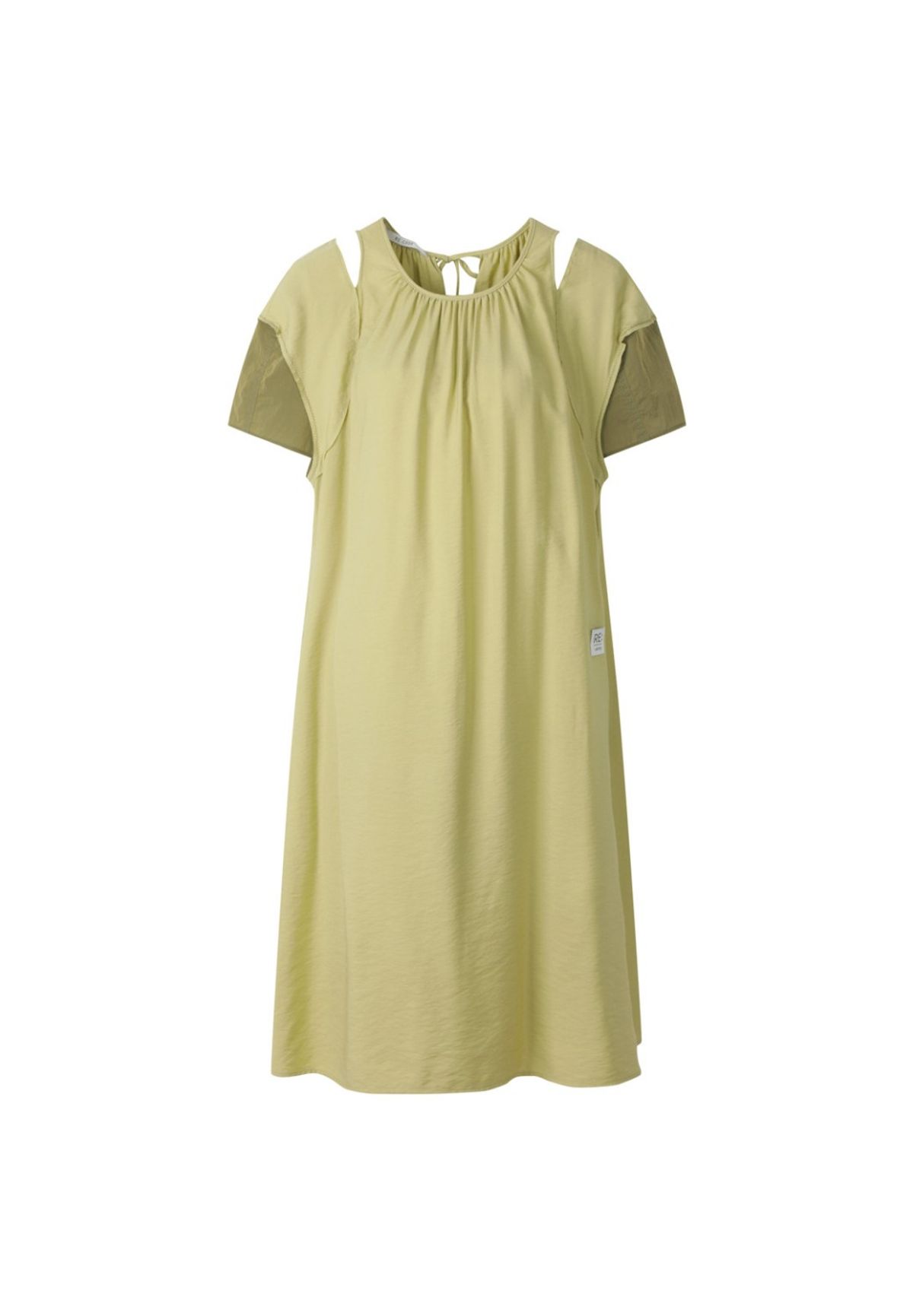 래코드(RECODE) Patchwork Slit Shoulder Dress_RQDAM23591KHX
