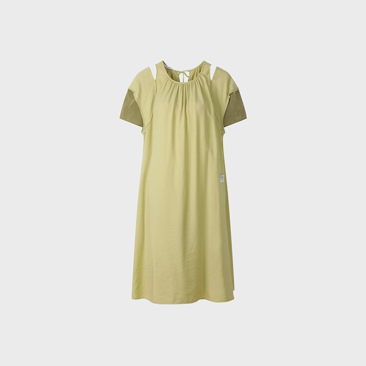 래코드(RECODE) Patchwork Slit Shoulder Dress_RQDAM23591KHX
