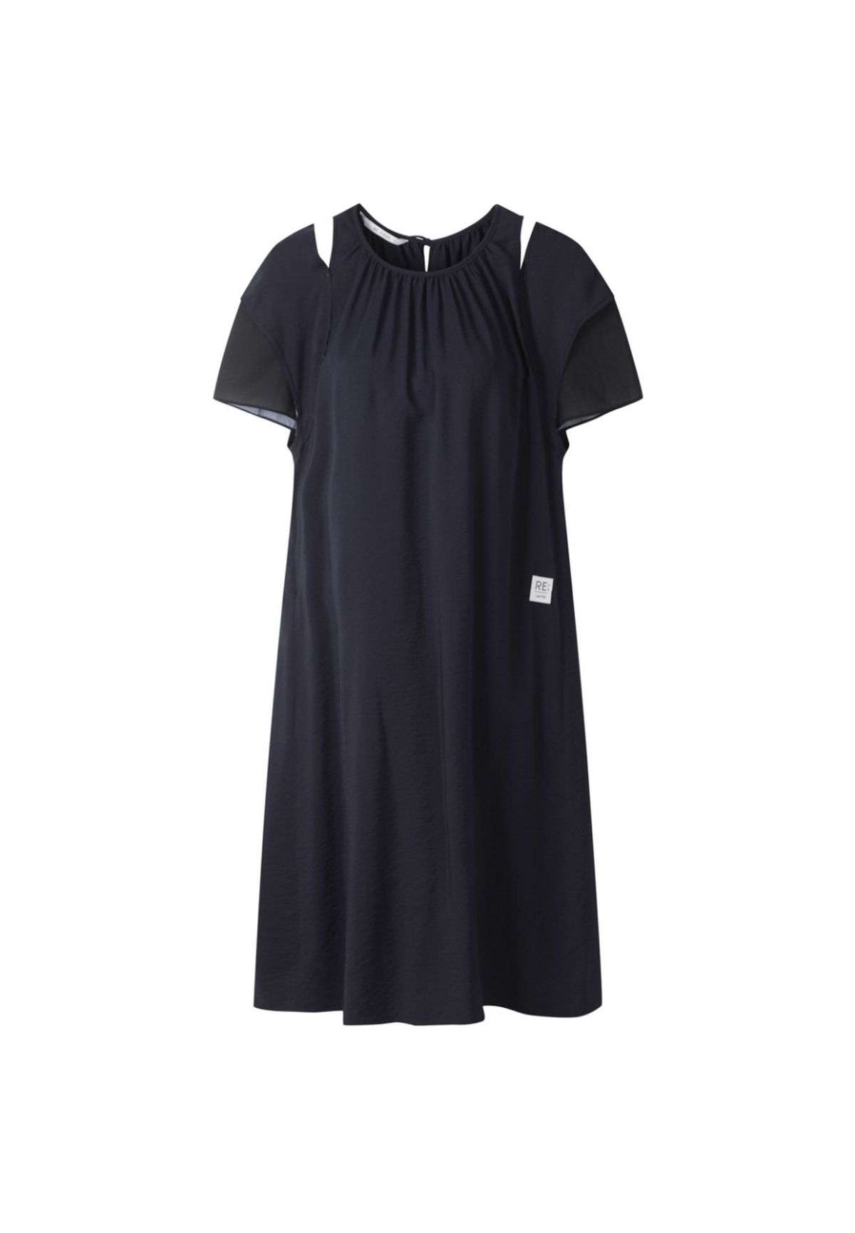 래코드(RECODE) Patchwork Slit Shoulder Dress_RQDAM23591NYX