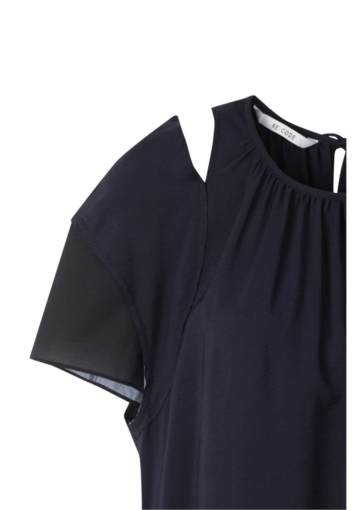 래코드(RECODE) Patchwork Slit Shoulder Dress_RQDAM23591NYX